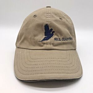 Vtg. Hill Country Pheasant Hunt HYP Hats Tan &Navy Distressed Strapback Ball Cap